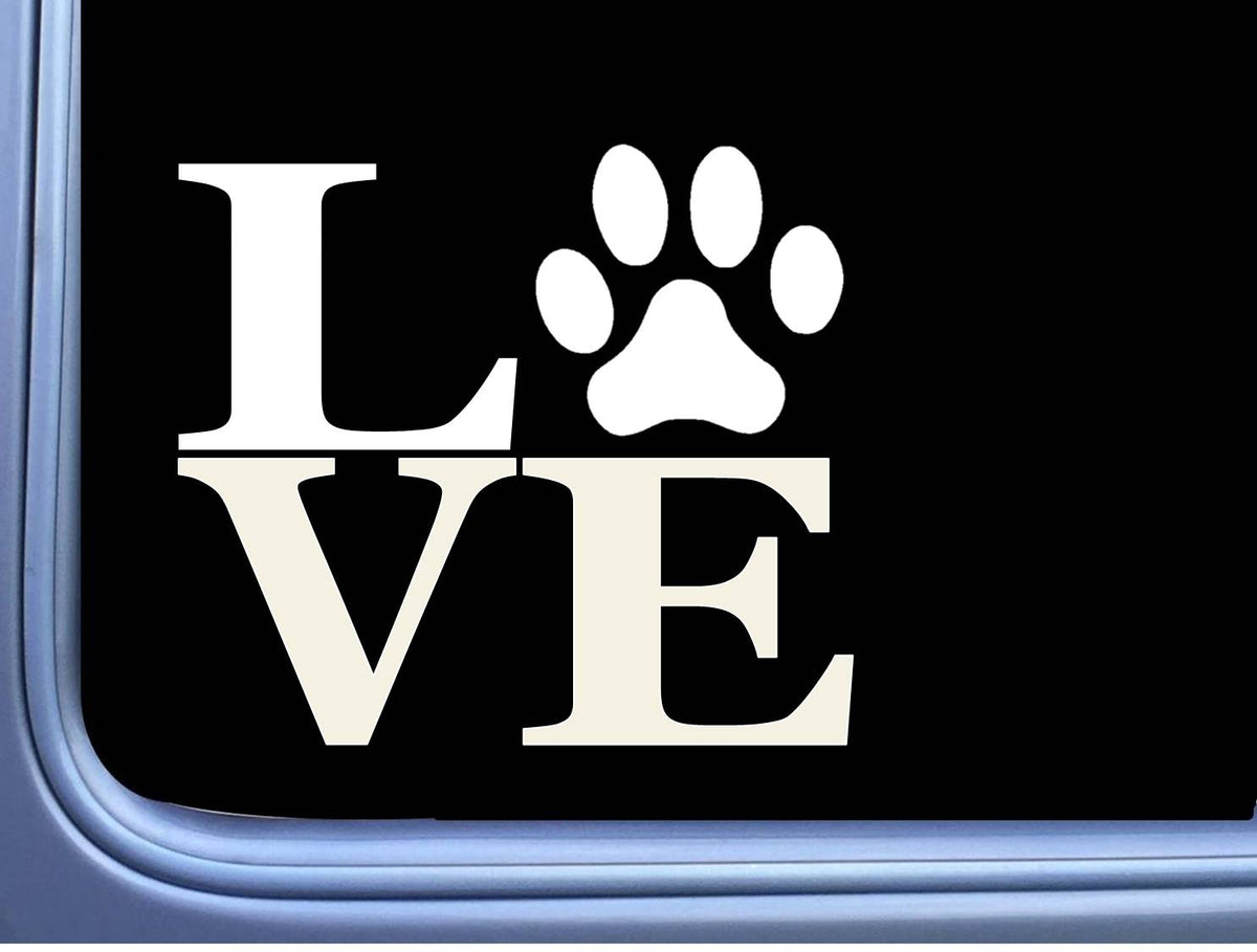 Dog Paw Love Vinyl Decal – 6 Inch