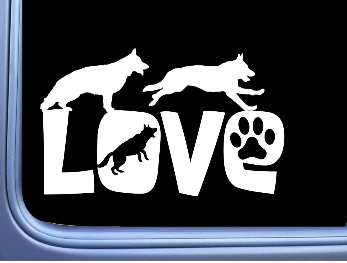 German Shepherd Love Vinyl Decal – 8 Inch
