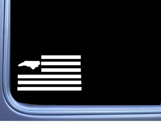 North Carolina American Flag Vinyl Decal – 8 Inch