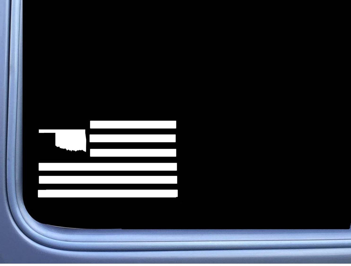 Oklahoma American Flag Vinyl Decal – 8 Inch