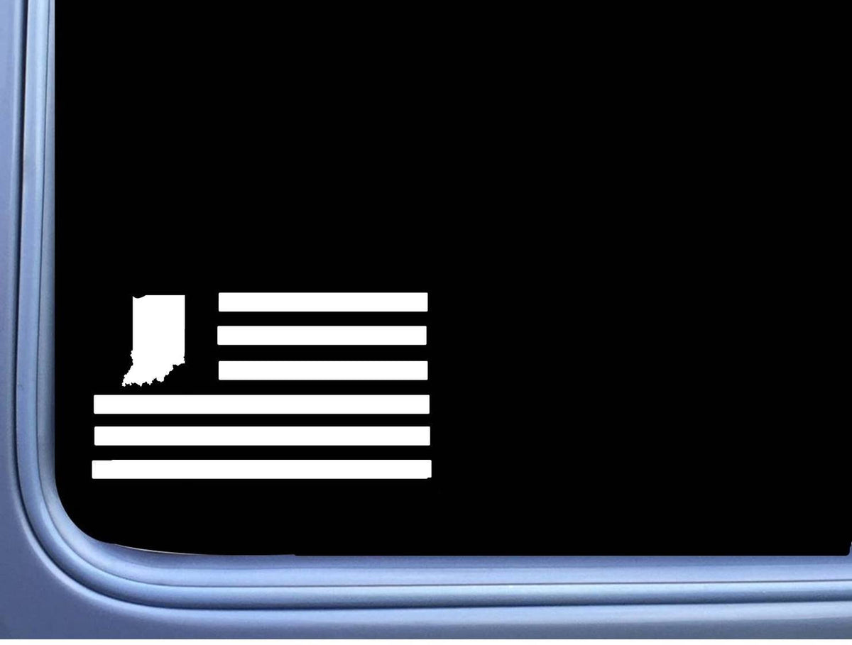 Indiana American Flag Vinyl Decal – 8 Inch