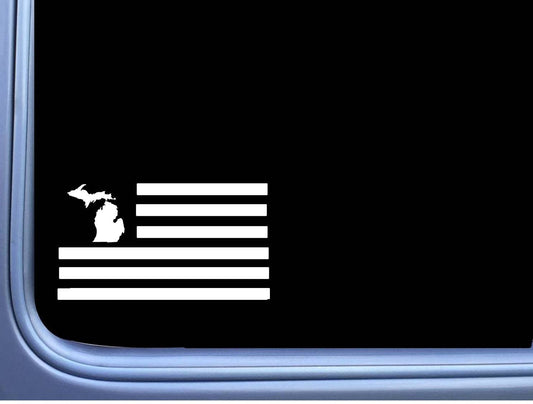 Michigan American Flag Vinyl Decal – 8 Inch