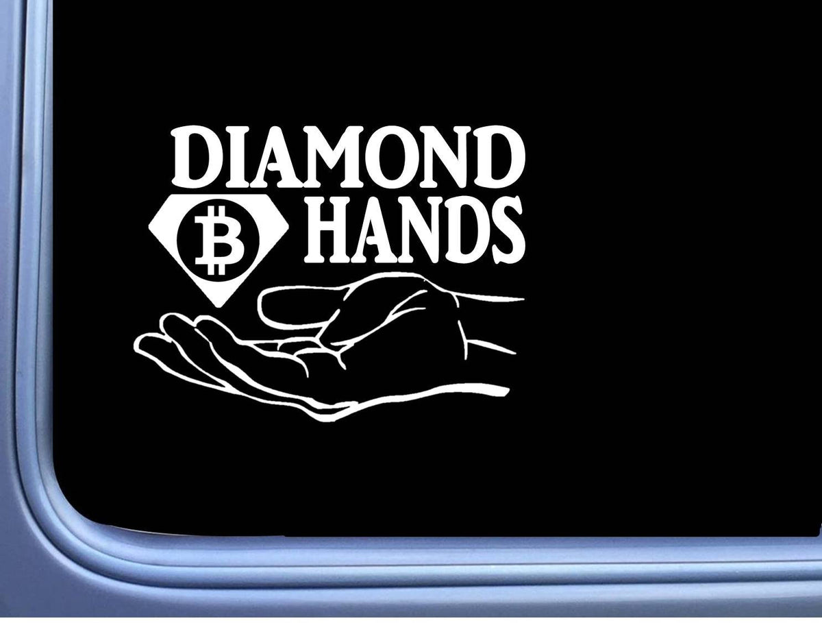 Diamond Hands Bitcoin Vinyl Decal – 6 Inch