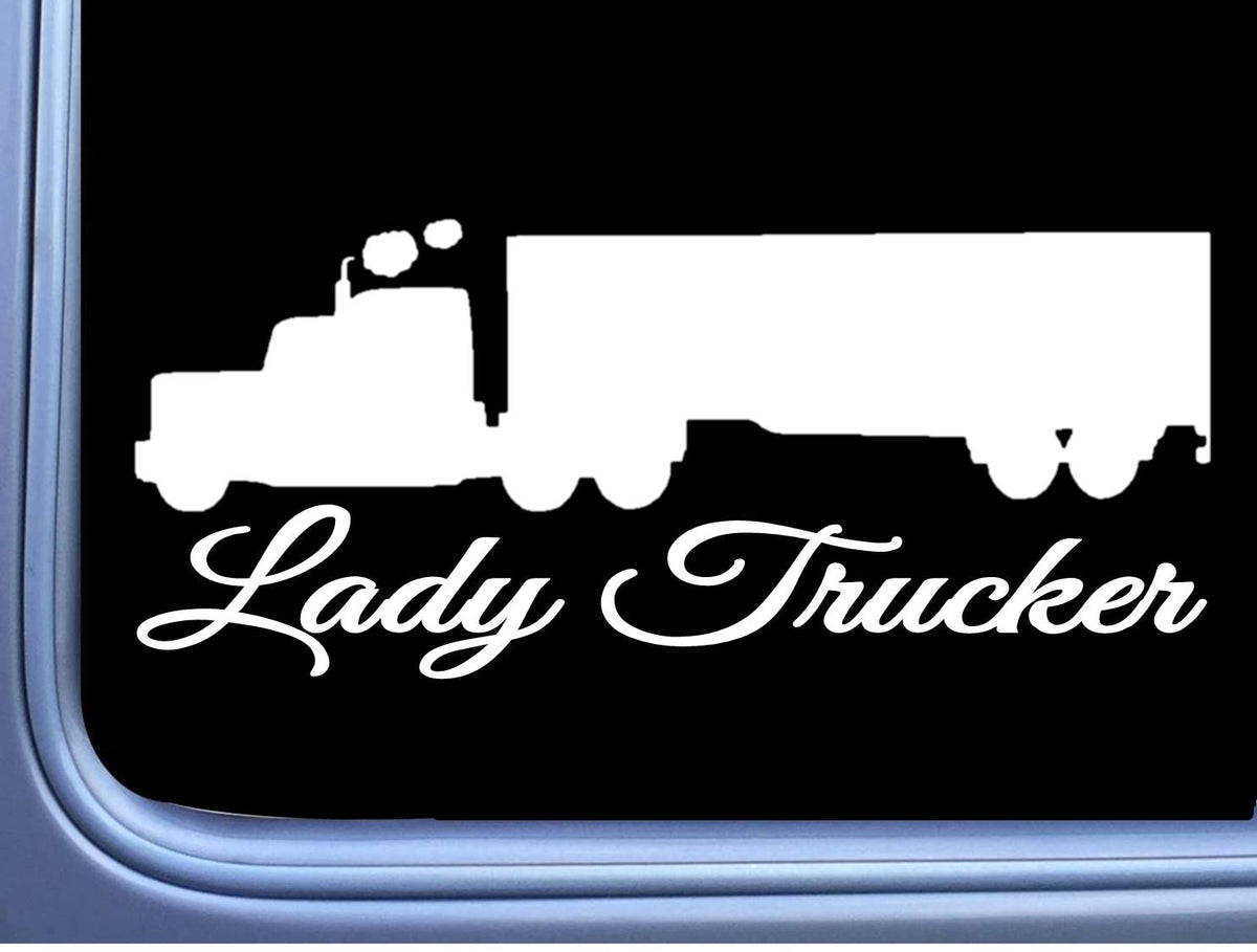 Lady Trucker Vinyl Decal – 8 Inch