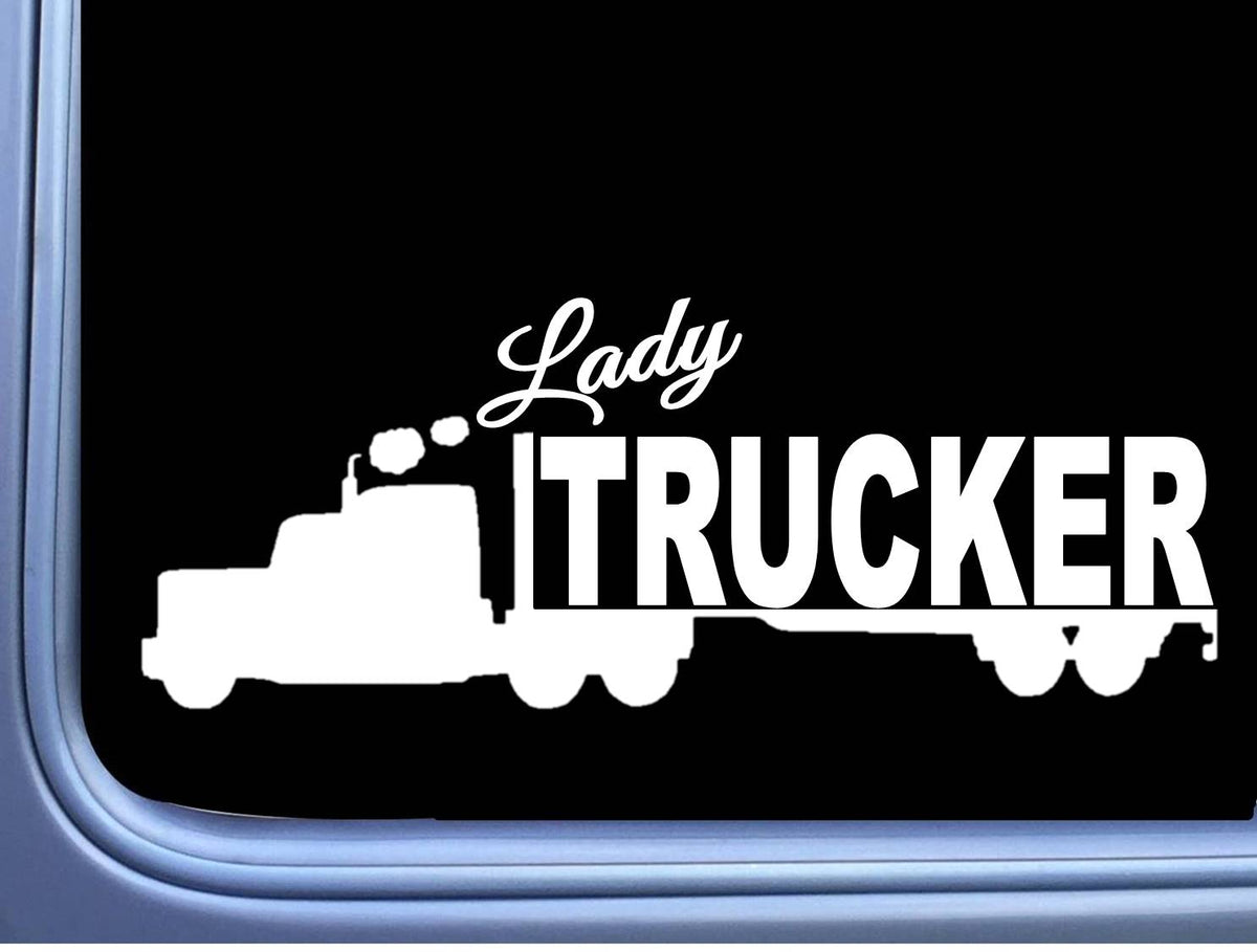 Lady Trucker Vinyl Decal – 8 Inch