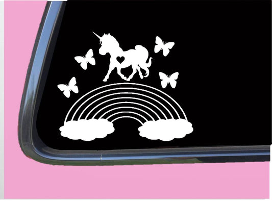 Rainbows Butterflies and Unicorns Vinyl Decal – 6 Inch
